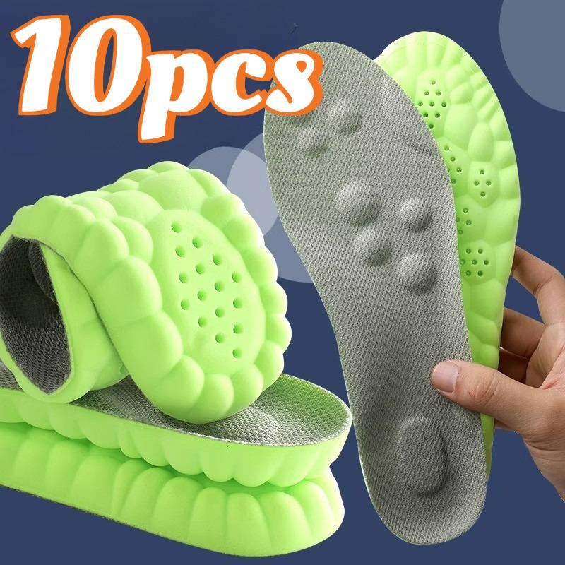 10pcs New 4D Sport Insole Super Soft Shoes Sole Pads for Feet Shock Absorption Baskets Shoe Sole Arch Support Orthopedic Inserts
