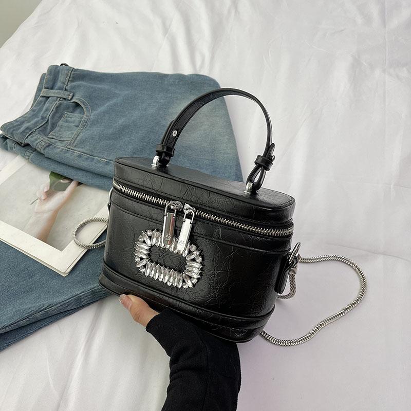 

Французский стиль женские ручки мини квадратные сумки новая мода текстурированная сумка-ведро шикарный дизайн универсальная женская сумка через плечо (20cm<Max Length<30cm)