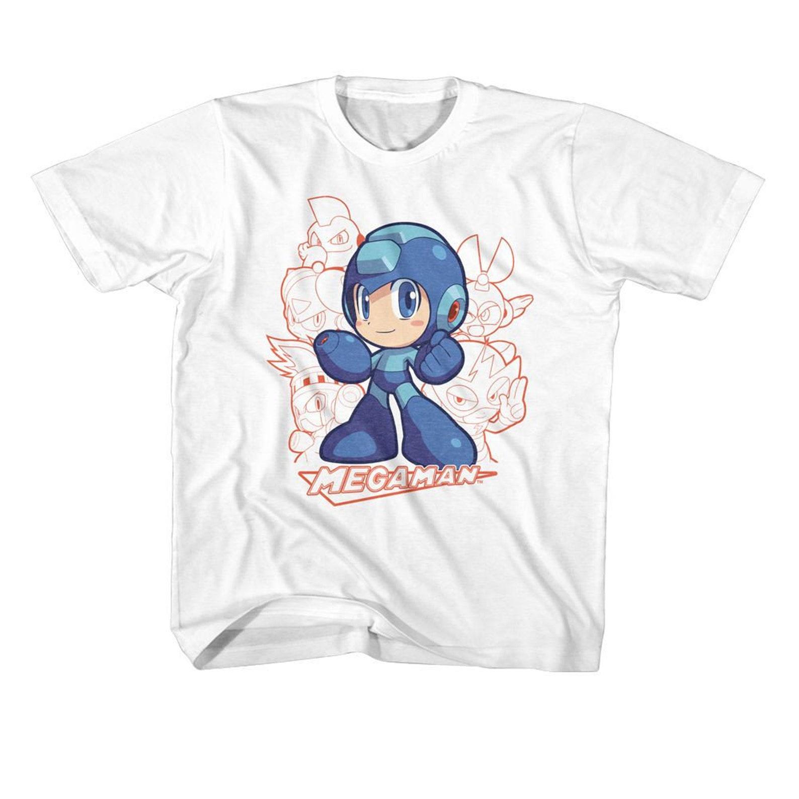 Mega Man Character Group White Youth T-Shirt 3XL