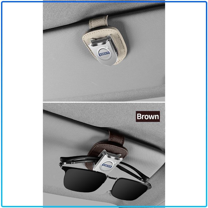 Auto Sun Visor Glasses Box Sunglasses Clip Card Ticket Holder Stand sticker For Volvo XC90 XC60 XC70 XC40 V90 V60 V40 C70 C30 S80