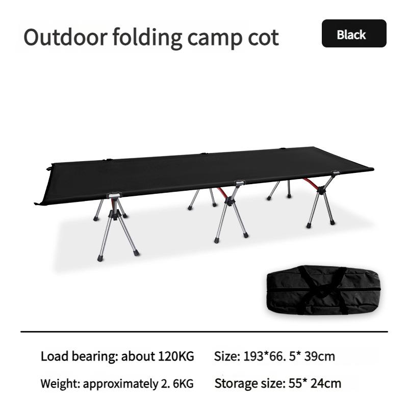 Höhenverstellbares Campingbett Ultraleichtes Aluminium Klappbett Kompakt Tragbar Oxford-Gewebe für Büro Nickerchen Reisen Robuste Unterstützung