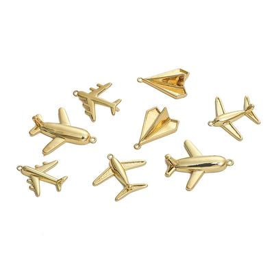Copper Groove Folding Aircraft Pendant For DIY Jewelry Making Craft Accessories