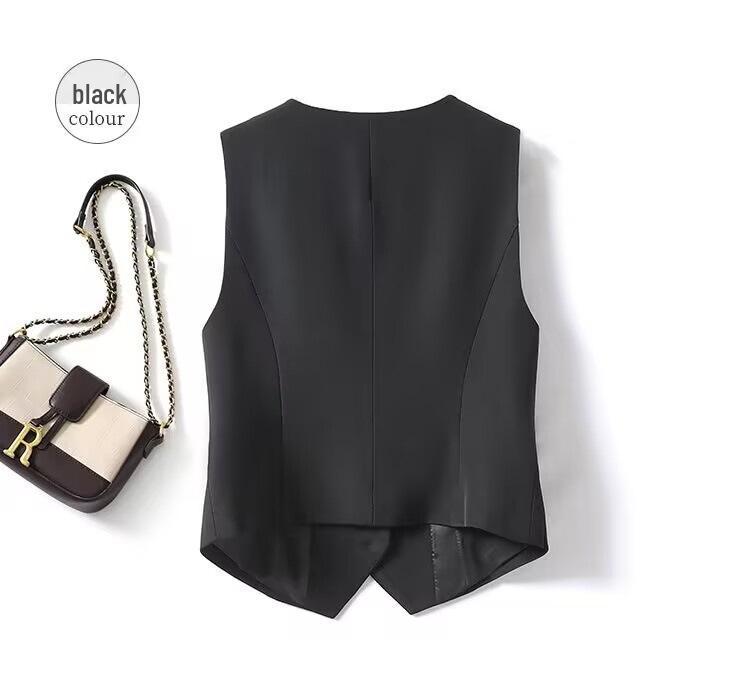 Women's Grey Slim Fit Suit Vest – Short Camisole Gilet for Spring/Autumn 2025