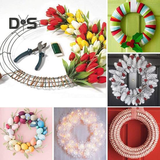 20 cm/25 cm Metall-Kranzrahmen, Drahtring, Blumengirlandenhalter, DIY-Kranzherstellung, Zubehör für Festivals, Hochzeiten