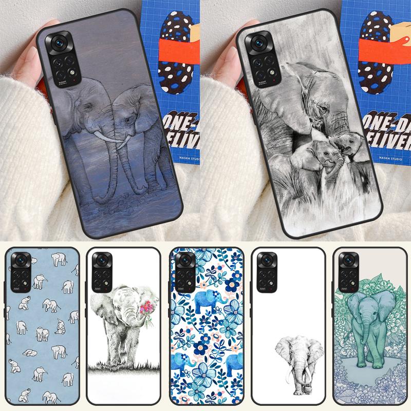 Cute Elephant Case For Xiaomi Redmi Note 13 Pro 14 12 11 9 10 9S 10S 11S 12S Redmi 14C 13C 10C 12C Cover