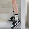 Casual Warm Comfortable Breathable Simple Soft Women Socks Stripe Middle Tube Socks Cotton Hosiery