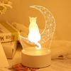 Led Moon Cat Figure Nightlight Creative Table Lamp Bedroom Decoration Sleep Lights  Kid Child