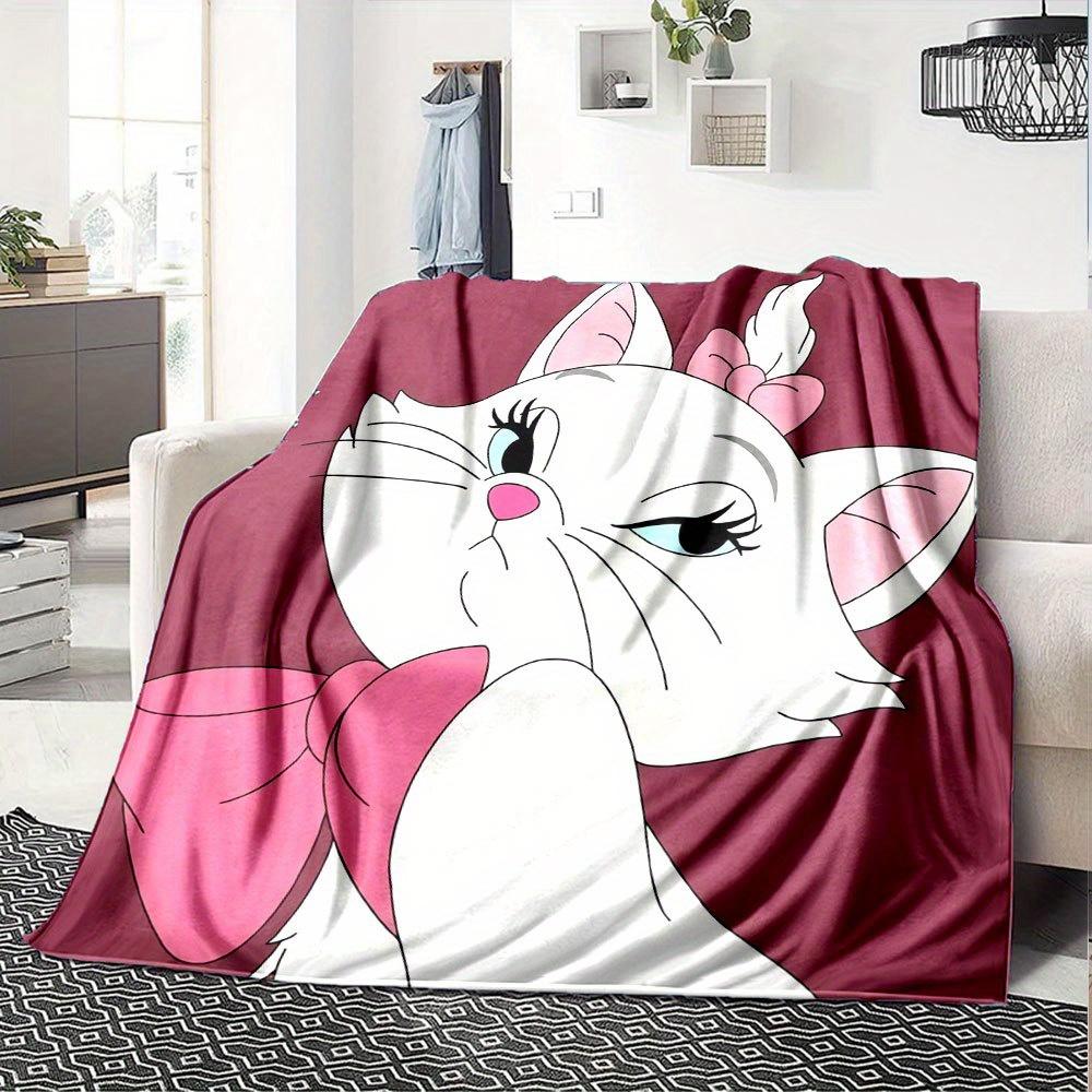 1pc Cute Cartoon Cat Print Throw Blanket - Soft and Cozy Home Decor for Room or Living Room