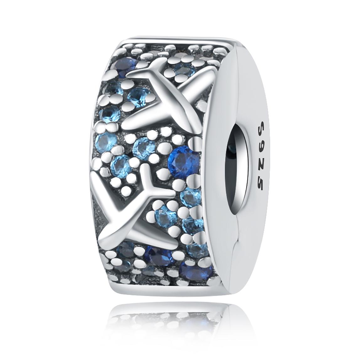 

Authentic copper Charm Bead Charms Luxury Flying Blue Zircon Bead Charms Compatible With Bracelets Diy Women Making Delicate Gift Jewellery