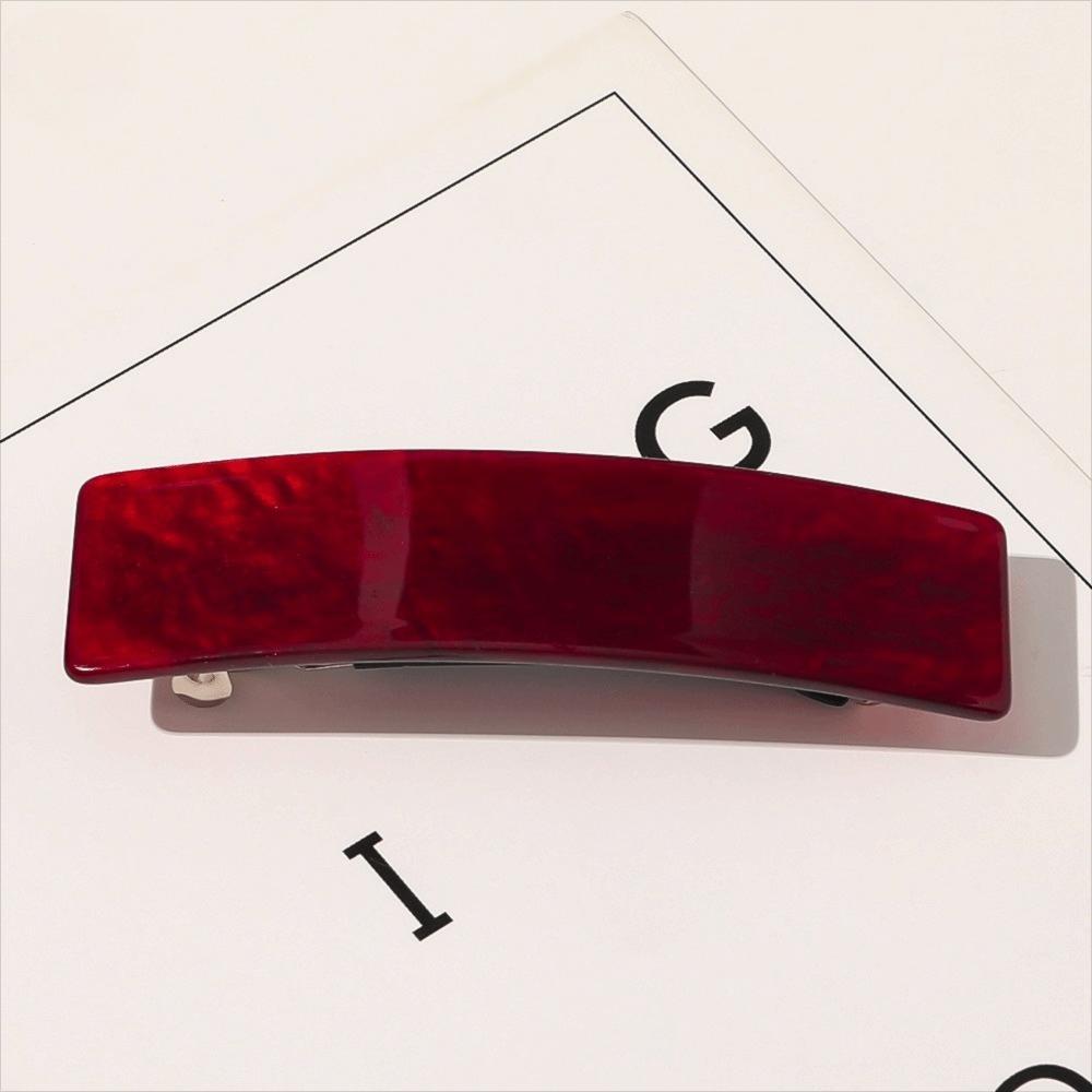 Acetate Acrylic French Hair Barrettes Automatic Hair Accessories Resin Spring Hairpin Curved Rectangle Styling