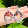 925 Silver Needle Earrings for Women Elegant Big Earrings Sparkling AAA Zircon Stone Female Wedding Banquet Bridal Trend Jewelry