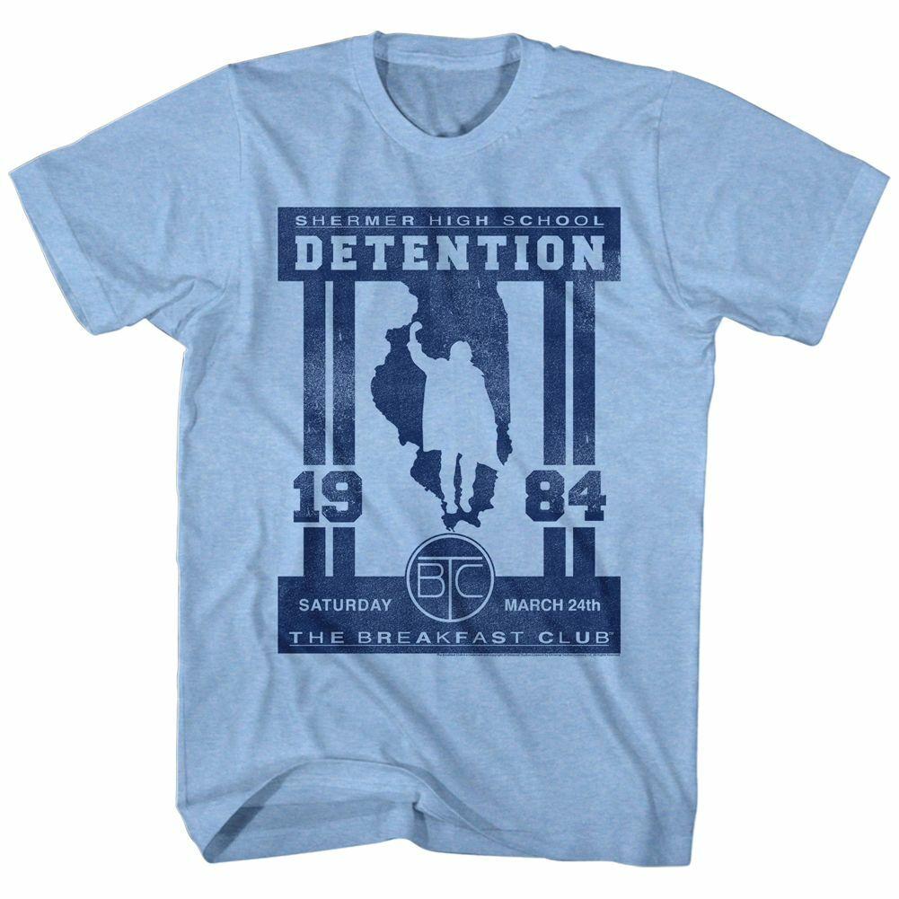 Breakfast Club Detention Light Blue Heather Adult T-Shirt Mens Womens Tees Top S
