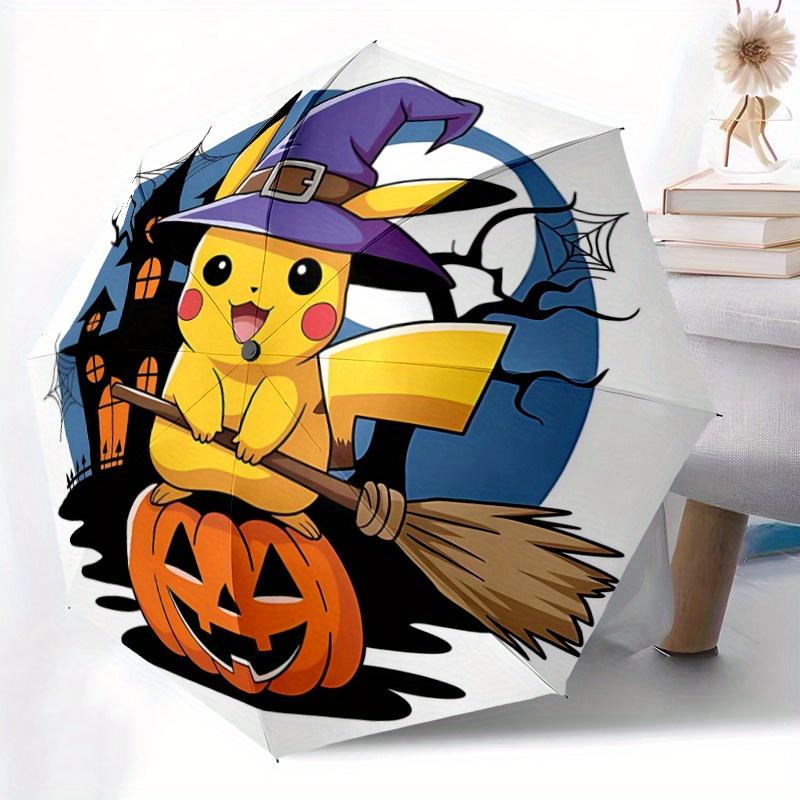 1pc Halloween Pikachu Witch Hat Automatic Opening and Closing Umbrella - Lightweight 3-Fold Design, Suitable for Fans, Travel, Daily Use, In