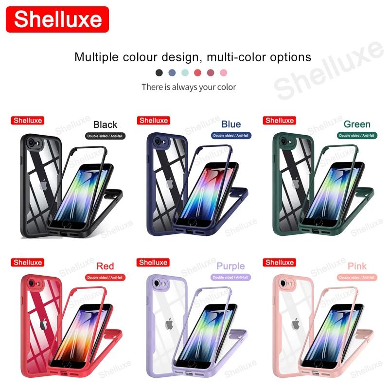 360 Vollkörper Vorderseite+Rückseite Klare Hülle Shelluxe Für iPhone SE SE2 SE3 7 8 Für iPhone7 iPhone8 iPhoneSE Silikon Doppelseitige Hülle