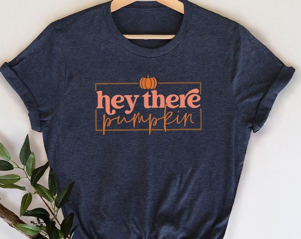 Halloween Shirt, Fall Shirts, Pumpkin Shirt, Autumn Shirt, Thanksgiving Shirt, Fall Clothing, Shirts For Women, Hey There Pumpkin Shirt