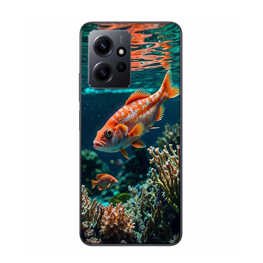 

Red Fish Swims in The Depths of The Sea Phone Case For Redmi 12 13C 12C 15C 9 10 10C Note 13 Pro Plus 14 15 Pro 9T 9C 9A TPU Sof Redmi Note 14 Pro 5G