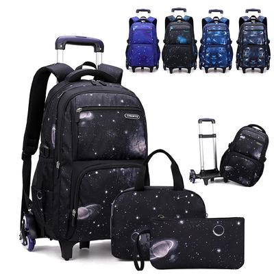 School Bags Backpack Wheeled Bag Kids' Luggage Primary Junior High School Bag with Lunch Box