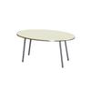 Coffee Table Ellipse Black Metal Leg Double Gold Cream