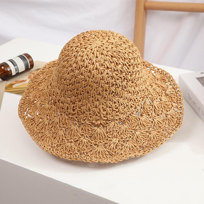 Summer Woven Straw Hat With Wide Brim For Adults And Kids Sun Protection Beach Vacation