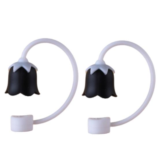 

2Pcs Straw Caps Integrated Sealing Straw Lid Reusable Silicone Straw Covers Dustproof Leakproof Straw Accessories for Cups 8 mm I