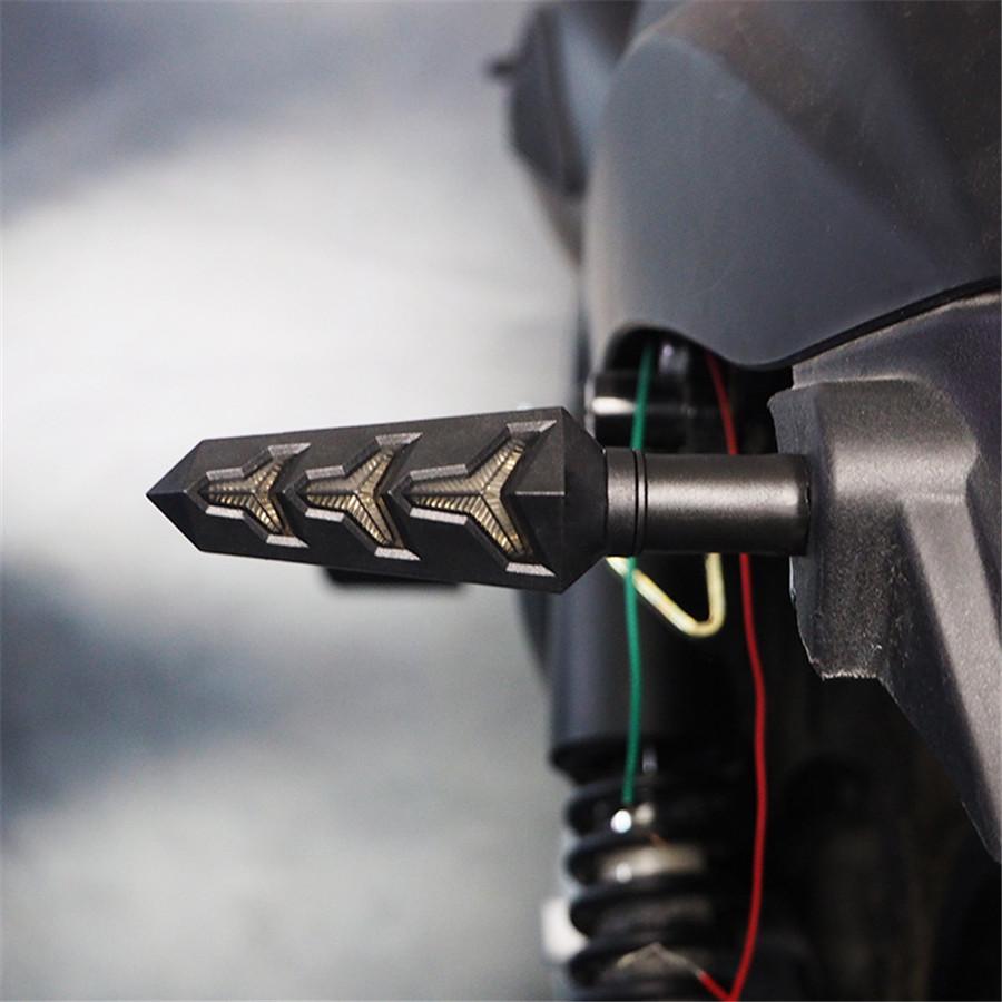 1 Pair Flowing Motorcycle Motorbike Fish Bone Style Turn Signal Indicator Light
