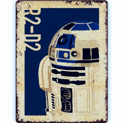 

1c Винтажная Кинозвезда R2D2 70-е Научная Фантастика Винтажная Жестяная Табличка Декор 12x8 aluminum 20x30cm