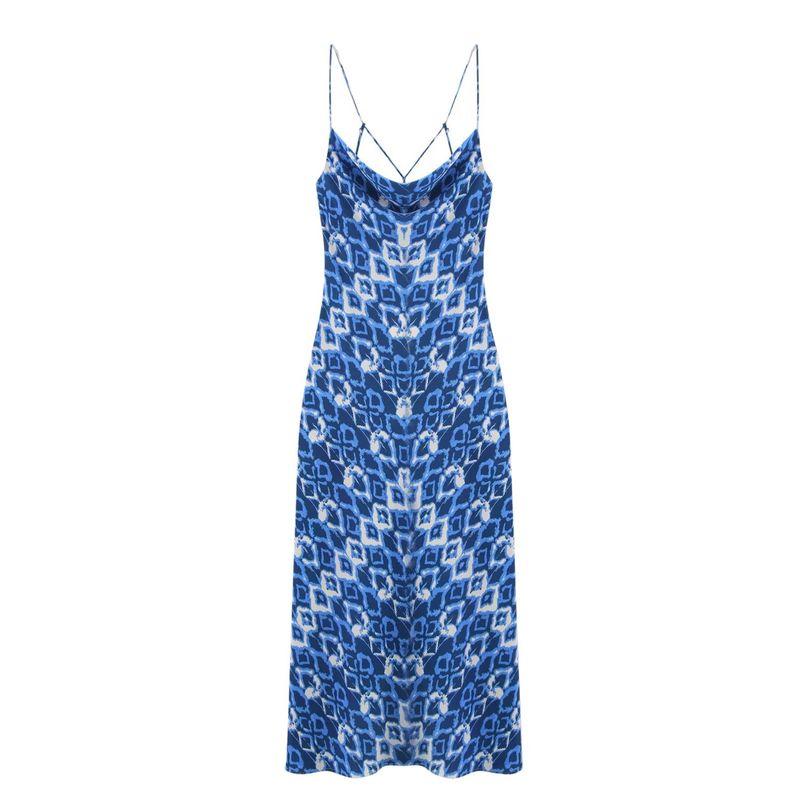 Kaslead New Women Clothes Western Style Fashion Print Underwear Midi Dress 3666055