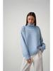 Autumn/Winter 2024 Solid Color High-Neck Casual Loose Knit Sweater