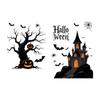 Horror Castle Window Sticker Halloween Holiday Decoration Static Self-Adhesive Glass Sticker
