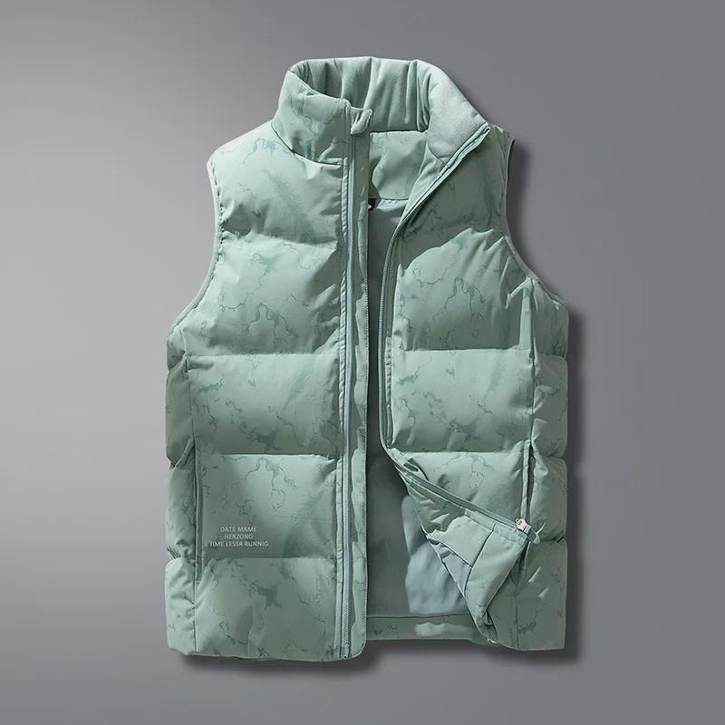 Unisexová bunda bez rukávů v korejském stylu - Velká velikost Podzim/Zima Trendy Vesta z bílého kachního peří