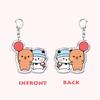 Cute Bubu Dudu Love Keychains Couple Bear Panda Acrylic Keyring for Accessories Bag Pendant Key Chain Jewelry Fans Lovers Gifts
