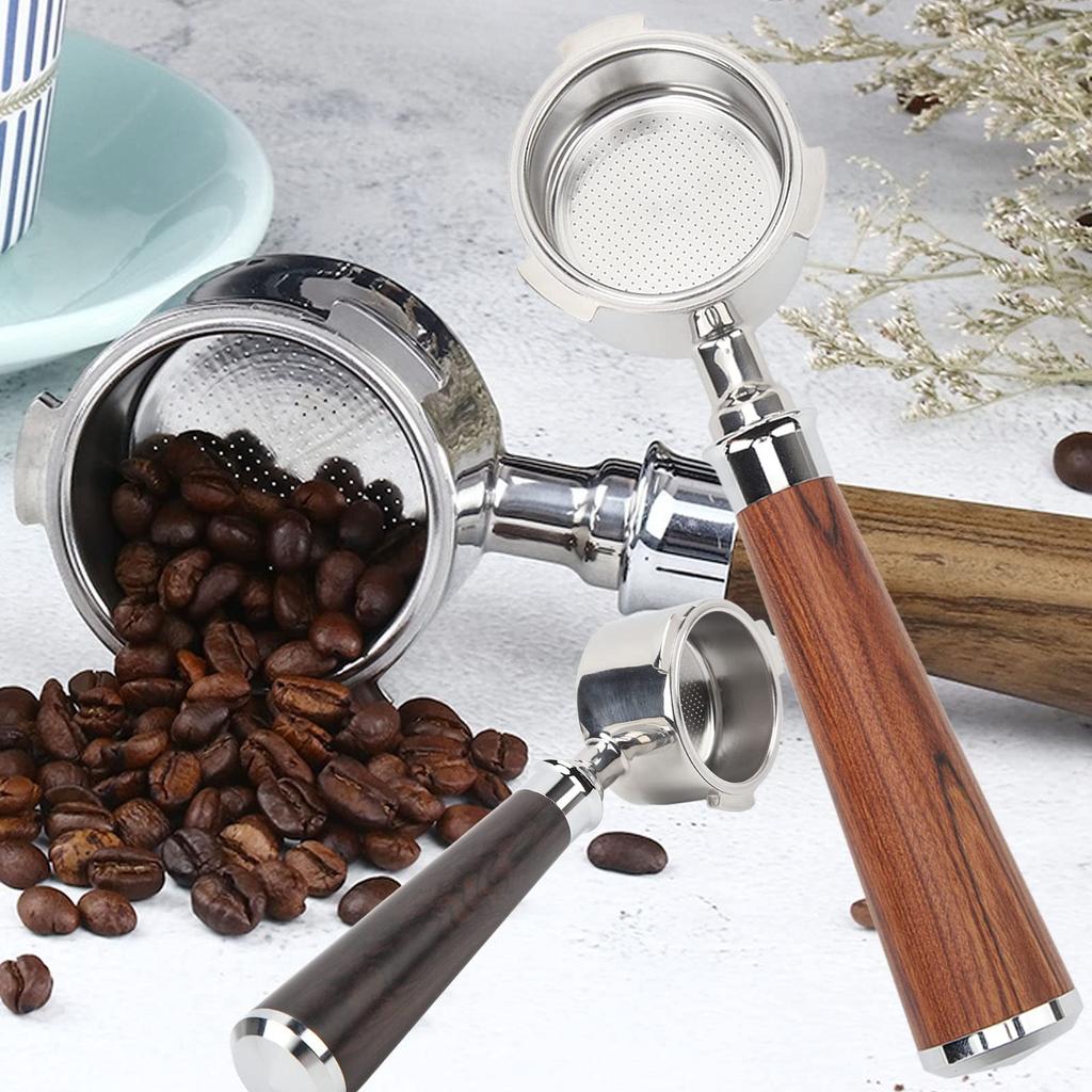 51mm Espresso Bottomless Portafilter with 3 Ports, Compatible with EUPA EC0680 and EC0685 Coffee Machines, Includes Stainless Steel Basket and Solid