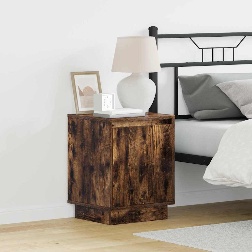 Nightstand Smoked Oak 39 x 34.5 x 50 cm Engineered Wood