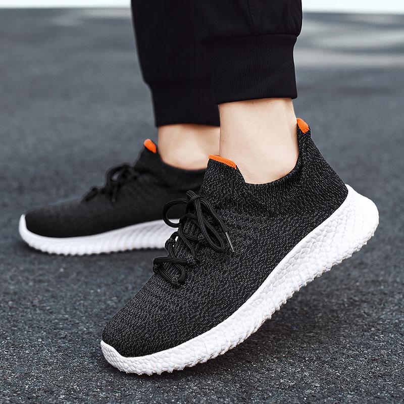39-46 Men's Sneakers Flying Weaving Shoes A Breathable Lightweight Soft Bottom Ultra-light, Large Size Sock Shoes