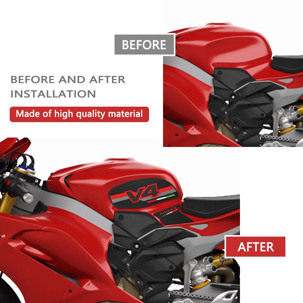For 2025 Panigale Street Fighter V4 S/V4S Motorcycle Accessories Non-Slip Side Fuel Tank Pad, Anti-Slip Fuel Tank Sticker [Parallel Import]