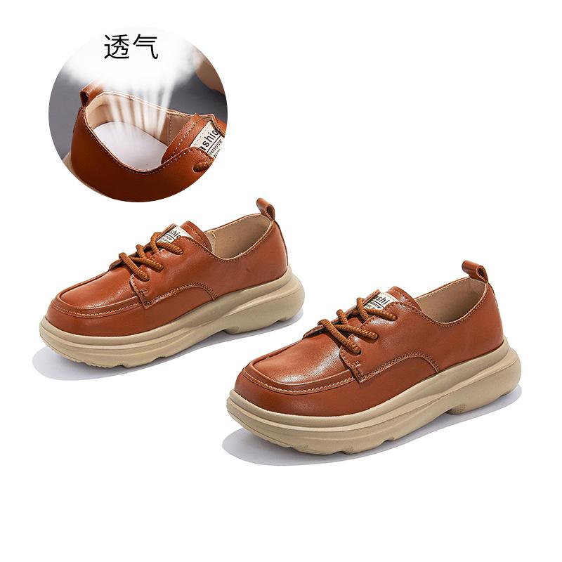 Foam Sole Leather Single Shoes 2025 Autumn New Shoes Women's Shoes Versatile Retro Little White Shoes Women's Platform Loafers