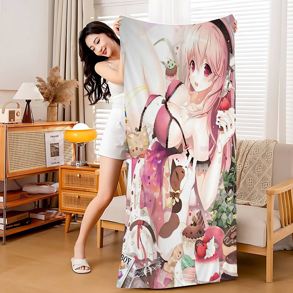 Super S-Sonicos Manga Anime Beach Towel Colorful Bath Towels for Girl Microfiber Quick Dry Custom Sand Free Beach Yoga Spa Gym Pool