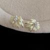 Silver Needle Rhinestone-Studded Flower Earrings - Elegant and Fashionable Women's Jewelry