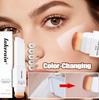 Dual-Ended White Color Changing Foundation Stick with Brush Makeup Smoothly Blending Moisturizing Brightening for All Skin Type