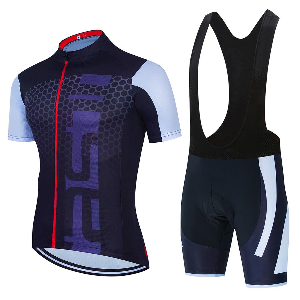 2025 Men's Team Cyhing Short Sleeve Bicycle Shirt Road  Summer Bike Suit  Wear Ropa Mcling Jersey Set Blue Clotaillot