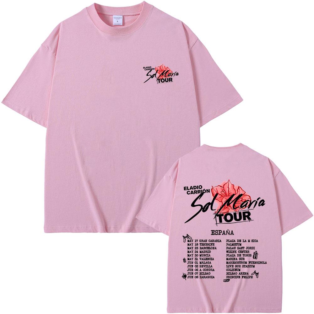 Rapper Eladio Carrion Sol Maria Tour T Shirts Unisex Unisex Hip Hop Vintage Oversized T-shirts Unisex's Casual Crewneck Cotton T-shirt