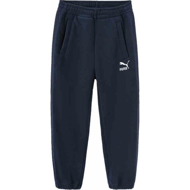 Teenagers PUMA Knitted Sweatpants Sportstyle Loose Fit Comfortable Fleece Lined Dark Blue 353924108208-80802 110