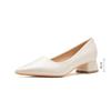 High Heels Women Spring Summer Thick Heel Pointed Professional Mid Heel Pumps New Shallow Commuter Work Shoes Comfortable