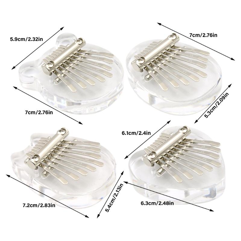 Mini Finger Piano Music Gifts for Kids Adults Beginners, 8 Keys Thumb Piano Acrylic Mini Thumb Piano