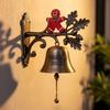 Christmas Welcome Home Bell Wall Mounted Rustic Metal Doorbell Vintage Santa Reindeer Snowman Penguin Hanging Dinner Bell for Front Door Yard