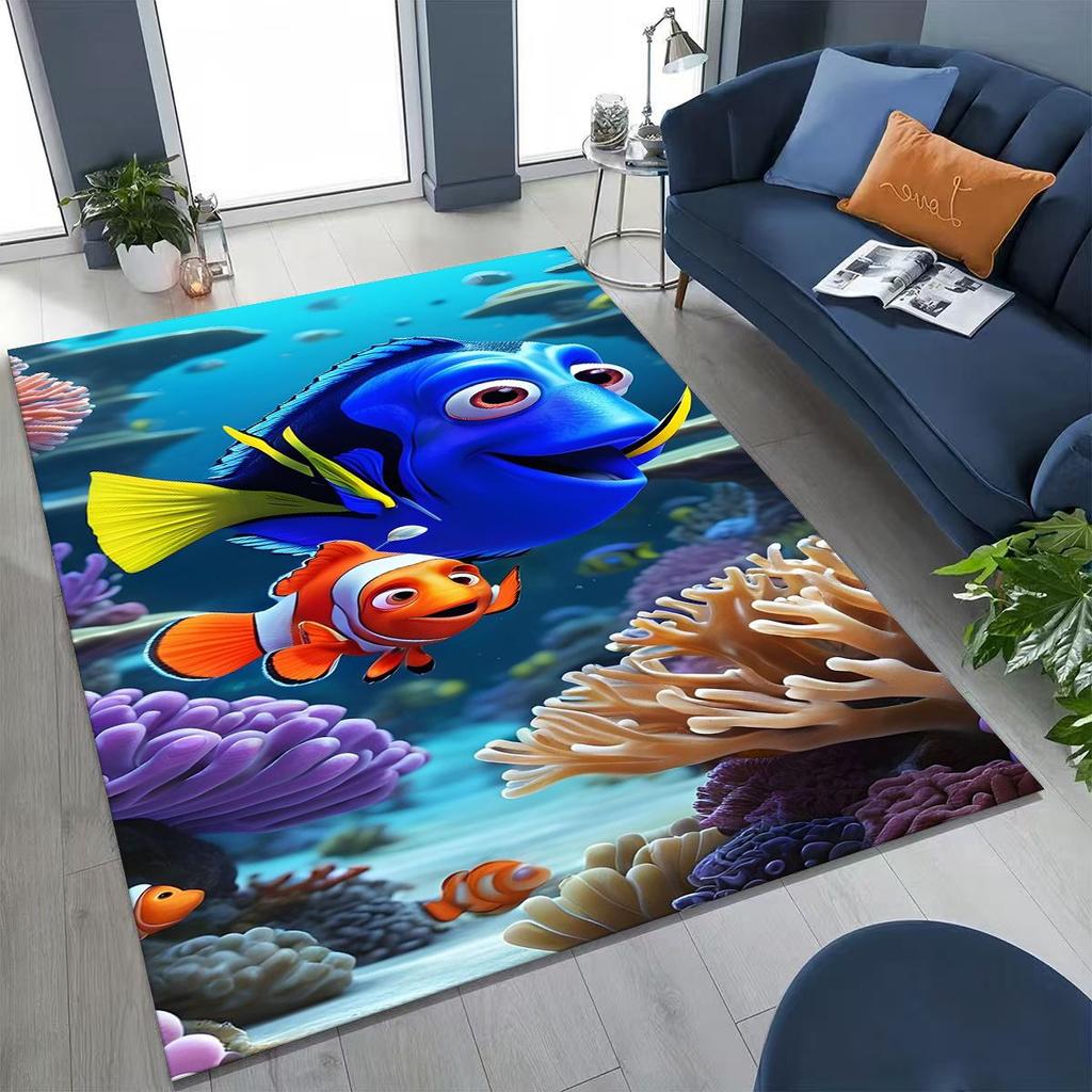 3D kreslený koberec Podmořský svět Hledá se Nemo pro ložnici, obývací pokoj, pohovku, dekorace na vchodové dveře domu, velká protiskluzová podlahová rohožka pro děti, dárek