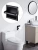 Recessed Toilet Paper Holder Black 304 Stainless Steel Cr Plated Inside Wall Toilet Roll Holder for Bathroom