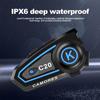 Motorcycle Helmet Headset Bluetooth Hands Free Call Waterproof 1200mAh With Tri-Color Ambient Light Support 2 Phones Same Time