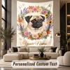 Mops (167) Temă Tapiserie Personalizată Nume Personalizat Text Tapiserie de Agățat pe Perete Decorațiune Fundal Casă