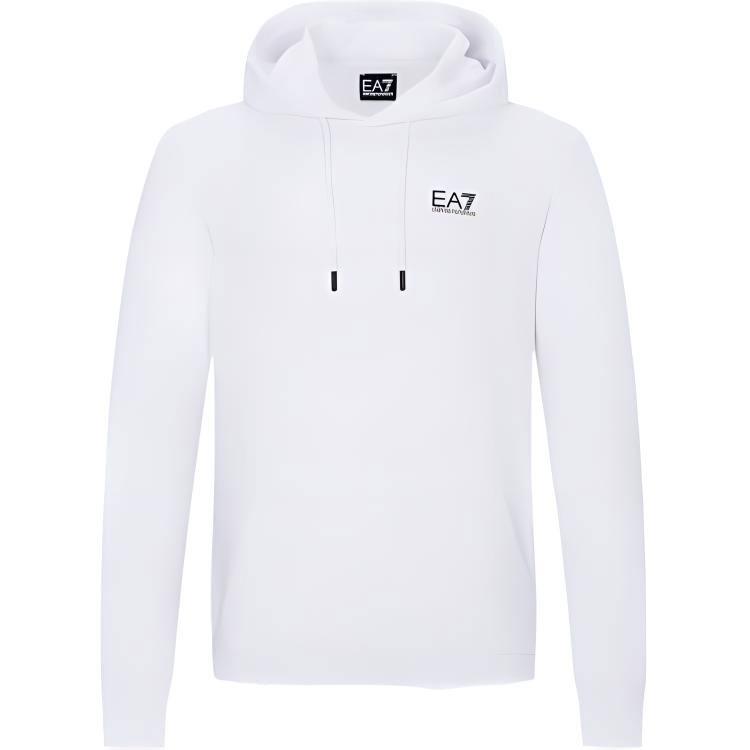 Emporio Armani Ss22 Letter Print Hooded Pullover Long Sleeve Sweatshirt Men Sweatshirt White 3LPM61-PJEQZ-1100